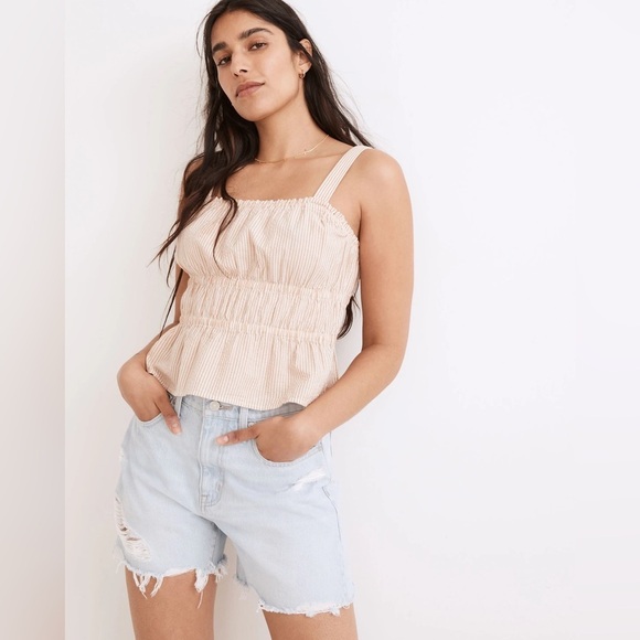 Madewell size 24 Relaxed Mid-Length Denim Shorts Distressed Arnham Wash - Picture 2 of 13